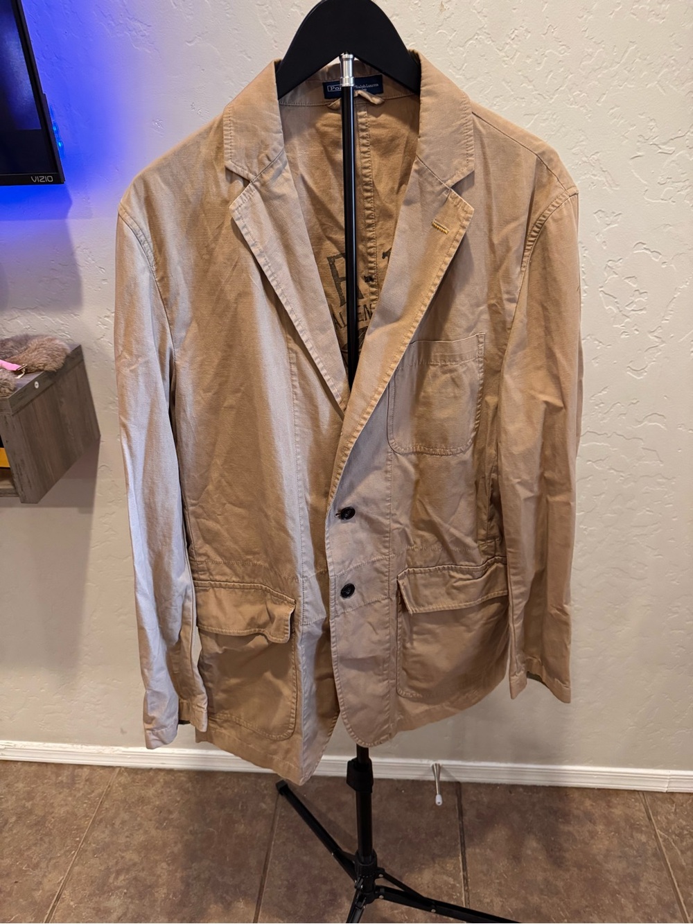 Polo Ralph Lauren Military Khaki Cotton Lightweight Blazer Air Force